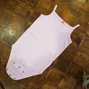 Pink spaghetti strap bodysuit size 24 months